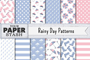 Rainy Day Digital Paper Backgrounds