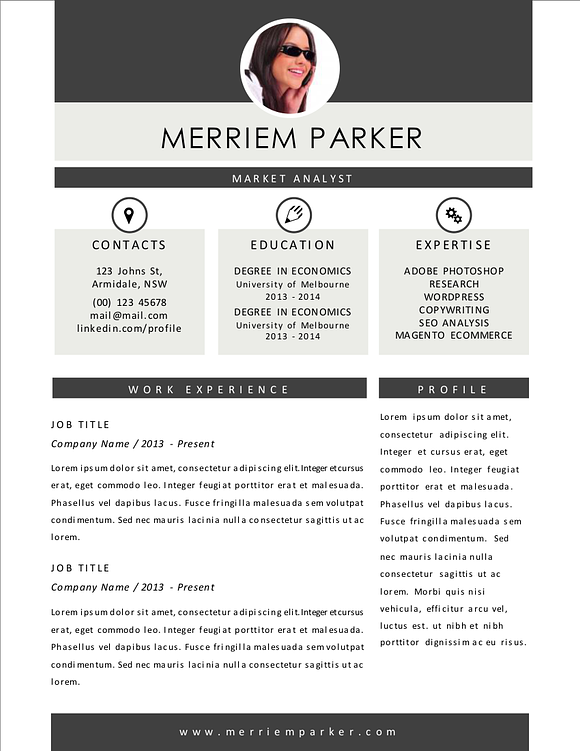 2 in 1 modern photo resume template in Resume Templates - product preview 1