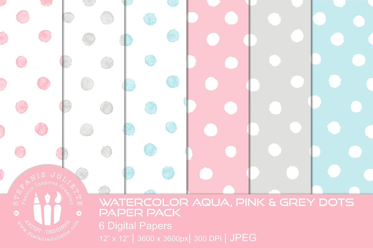 Watercolor Polka Dot Patterns in Patterns - product preview 8