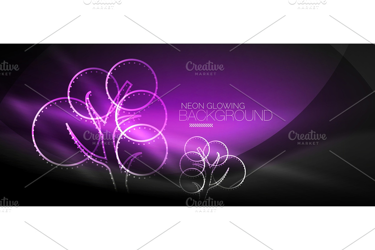 Vector neon glowing tree background in Textures - product preview 8