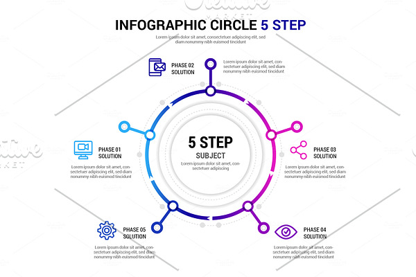 CIRCLE 5 STEP INFOGRAPHIC
