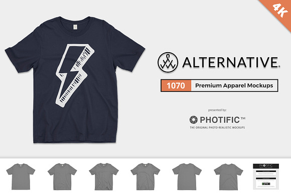 Alternative 1070 T-Shirt Mockups in Product Mockups - product preview 5