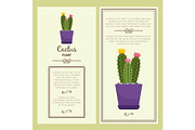 Greeting card with cactus plant