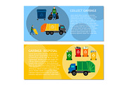 Garbage disposal concept banners