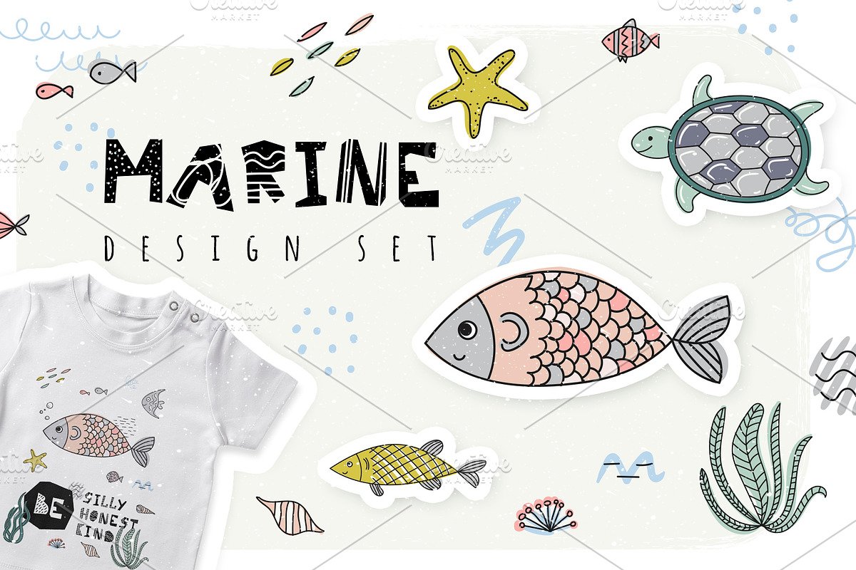 Marine. Design set. in Illustrations - product preview 8