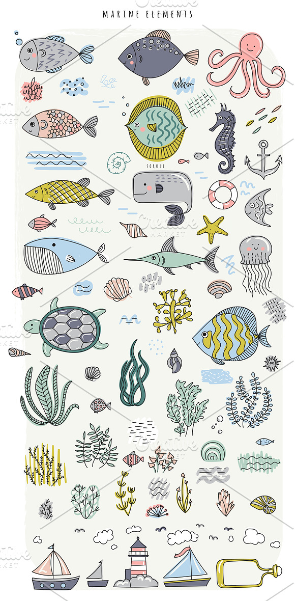 Marine. Design set. in Illustrations - product preview 2