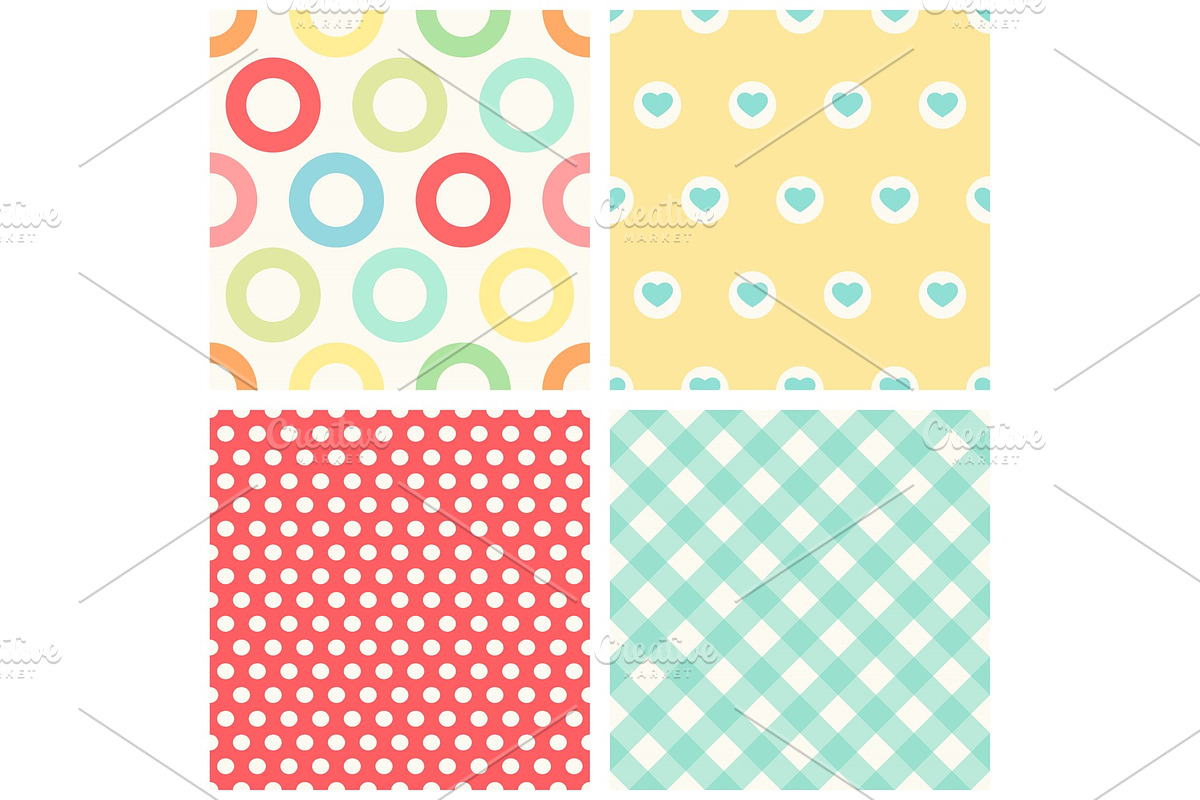Set of four primitive seamless retro patterns in Textures - product preview 8
