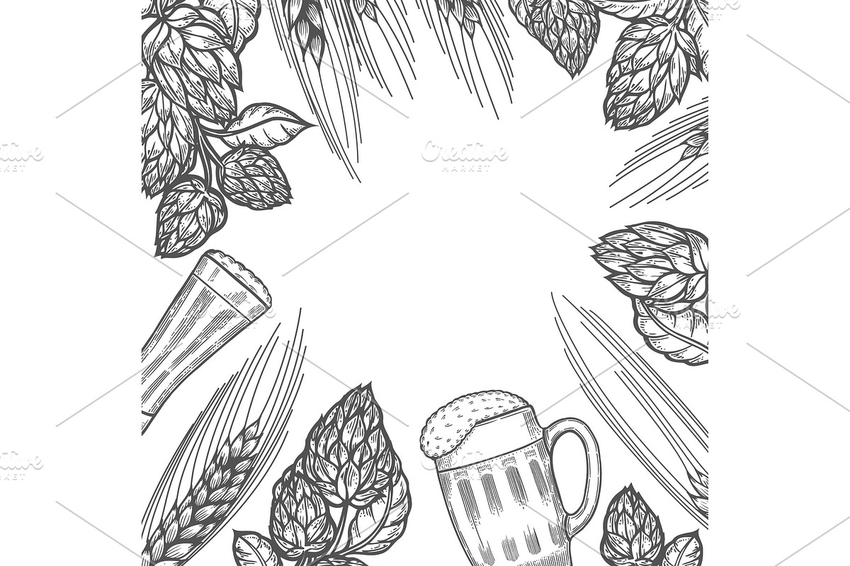 Monochrome beer menu design template in Illustrations - product preview 8