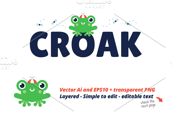 Croak - Editable Frog Logo Template
