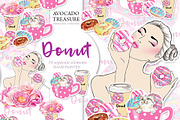 Watercolor Donut Clipart,Party