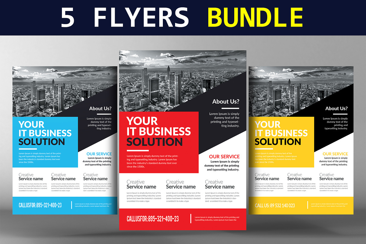 5 Corporate Flyers Bundle in Flyer Templates - product preview 8
