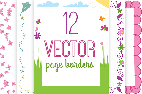 Vector Spring Page Borders
