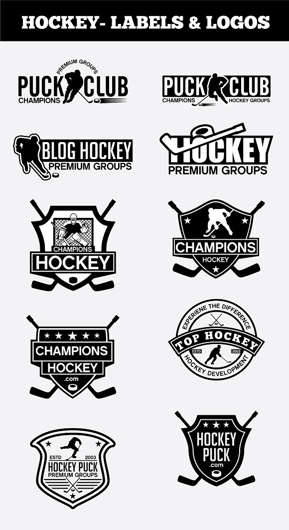 HOCKEY- LABELS & LOGOS VOL1 in Logo Templates - product preview 4