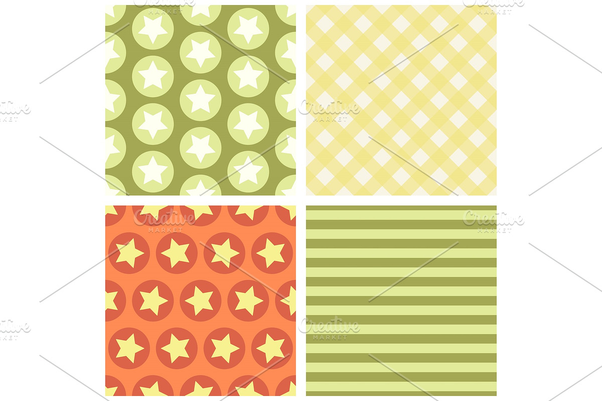 Cute set of geometric seamless patterns with stars in Textures - product preview 8