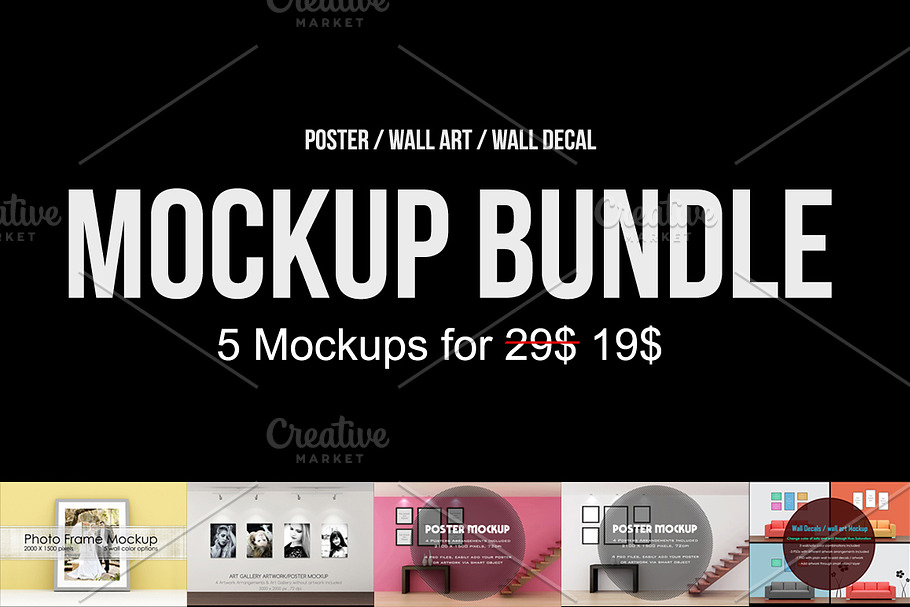 Wall Art/ Poster Mockups Bundle in Print Mockups - product preview 8