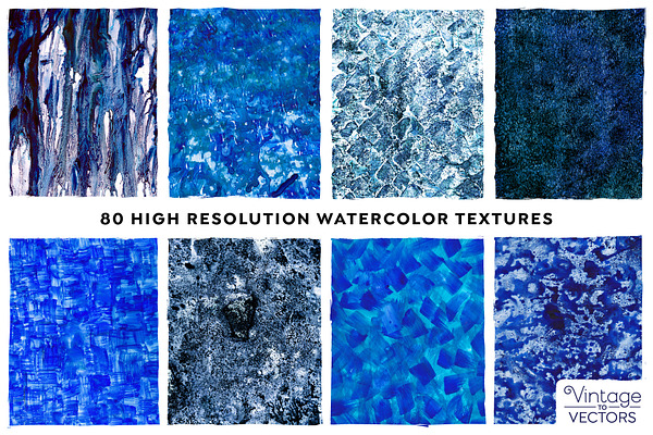 ICICLE BLUE Watercolor Texture Set