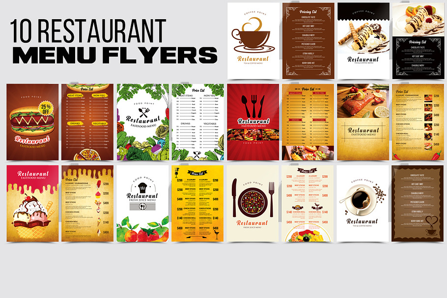10 Restaurant Menu Flyers Bundle