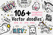 106+ vector doodles, patterns + FREE