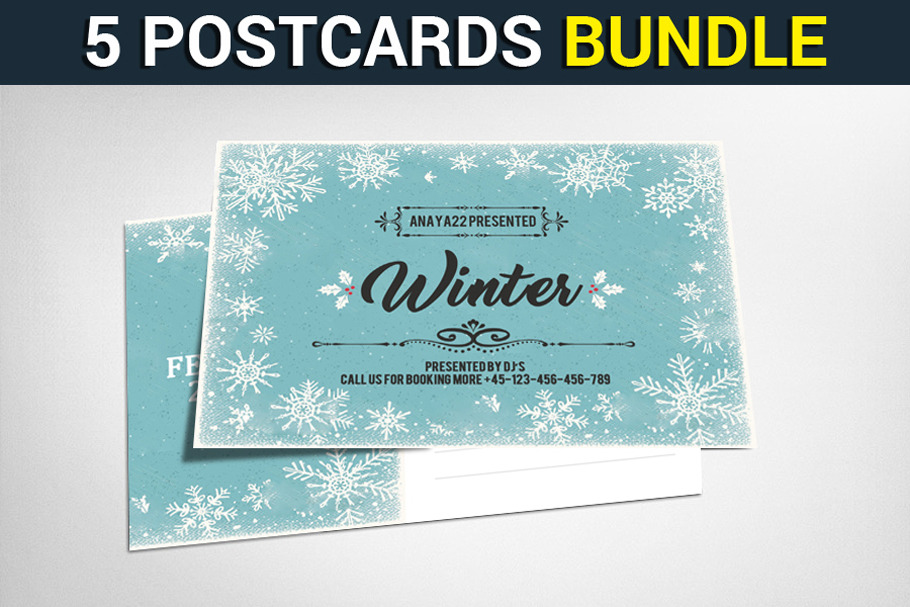 5 Multiuse Business Postcards Bundle