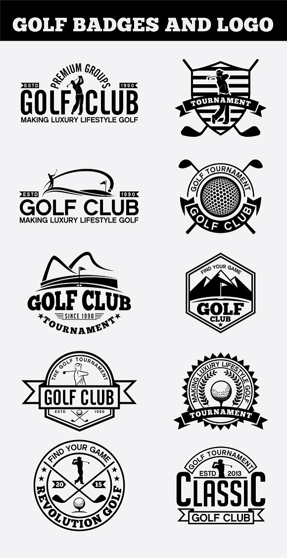 Golf Badges-Stickers & Logos in Logo Templates - product preview 3