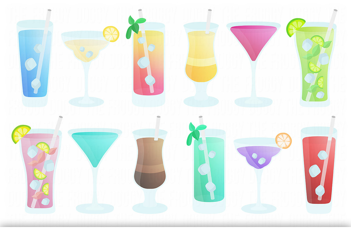 Drinks Clipart Set in Illustrations - product preview 8