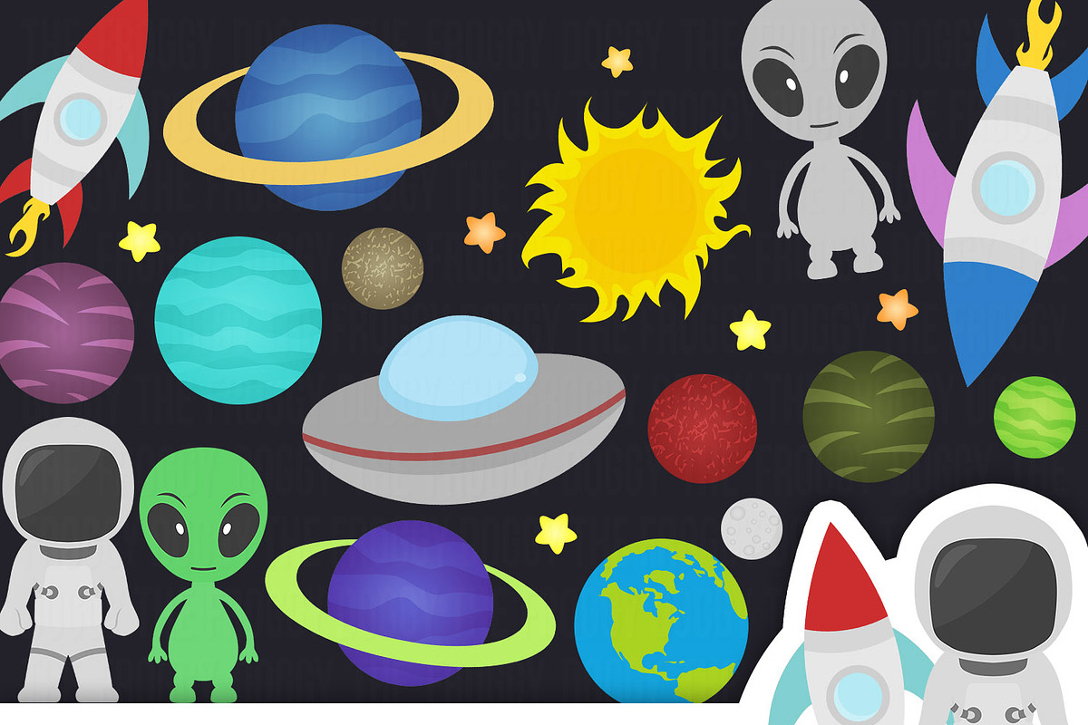 Space Clipart Set in Illustrations - product preview 8