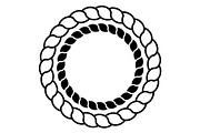 Monochrome circle rope frame vector