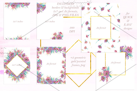Wild Purple wedding invites clipart in Wedding Templates - product preview 1