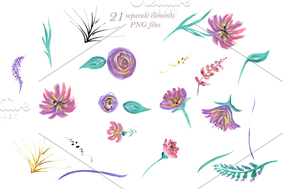 Wild Purple wedding invites clipart in Wedding Templates - product preview 5