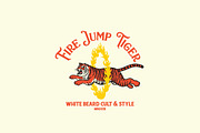Fire Jump Tiger Logo Template