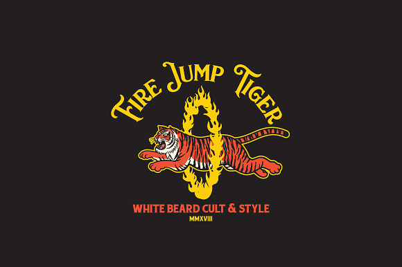 Fire Jump Tiger Logo Template in Logo Templates - product preview 1
