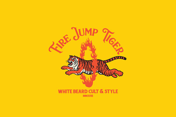 Fire Jump Tiger Logo Template in Logo Templates - product preview 2
