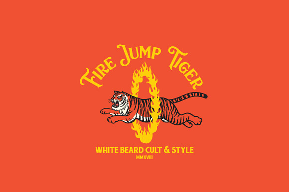 Fire Jump Tiger Logo Template in Logo Templates - product preview 3