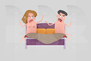 Couple arguing in the bed