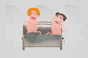 Worried couple in the bed