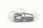 Cistern Truck Illustration. Vector. 