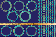 Blue Gold Moroccan Frames & Borders