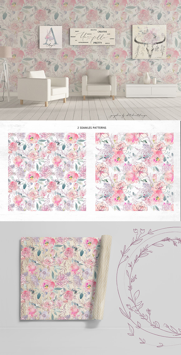 Une Fille Watercolor Artistic Set in Illustrations - product preview 7
