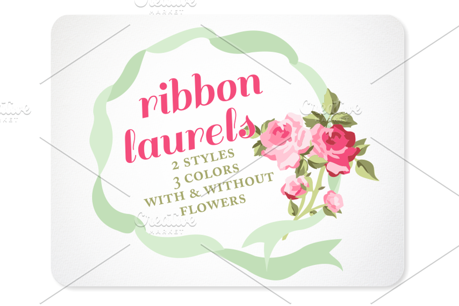 Ribbon Wreaths & Laurels in Illustrations - product preview 8