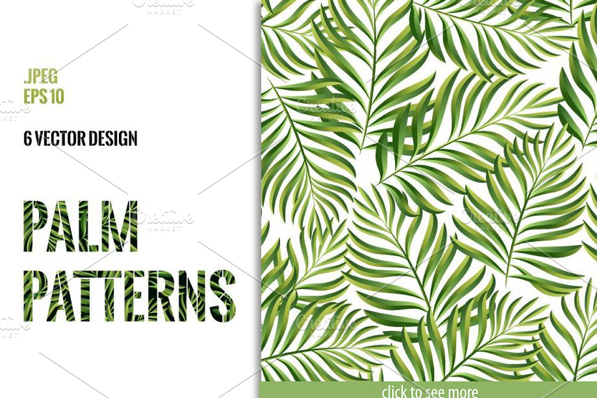 Tropical patterns. Palm leaves in Patterns - product preview 8