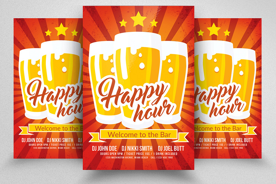 Happy Hour Flyer Templates in Flyer Templates - product preview 8