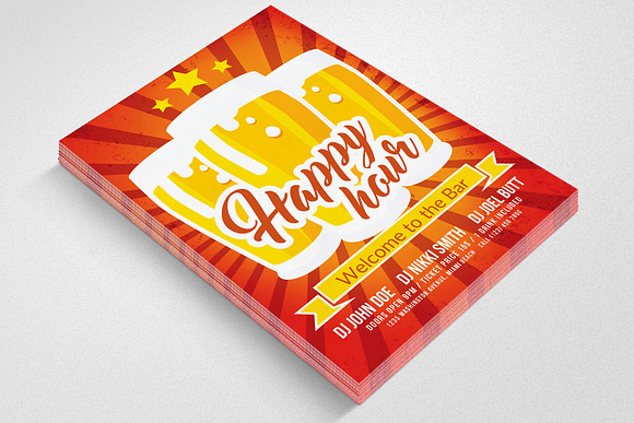 Happy Hour Flyer Templates in Flyer Templates - product preview 2