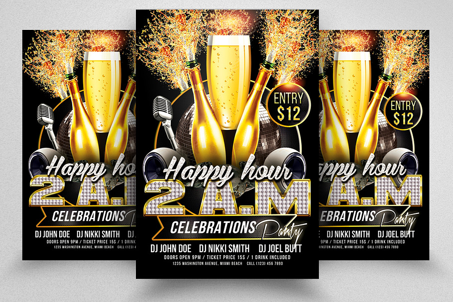 Happy Hour New Flyer Template in Flyer Templates - product preview 8