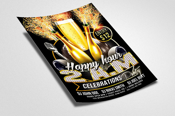 Happy Hour New Flyer Template in Flyer Templates - product preview 1