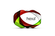 Clean professional hexagon shape business emblem