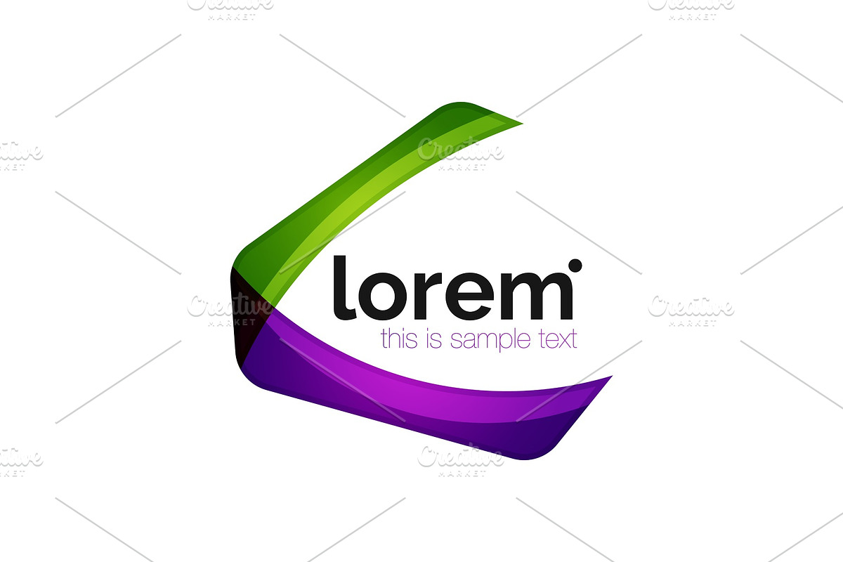 Clean professional business emblem, abstract transparent overlapping shapes in Illustrations - product preview 8