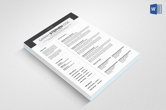 Resume Template | CV + Cover Letter in Letter Templates - product preview 4