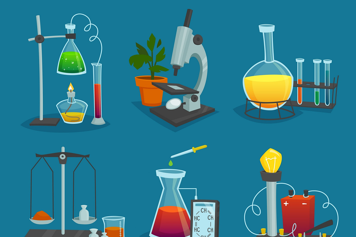 Set of laboratory equipment in Illustrations - product preview 8