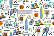 Pattern with sport symbols