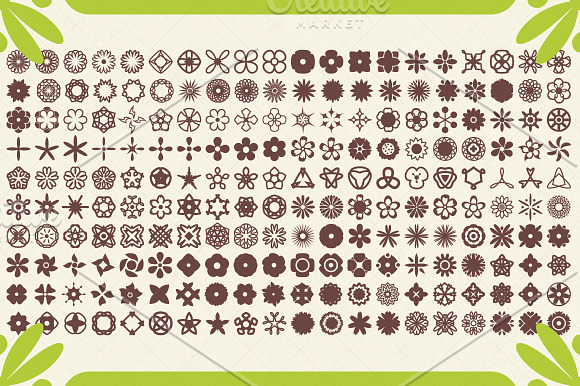 200 Flowers - Vector Shapes Set in Photoshop Shapes - product preview 1